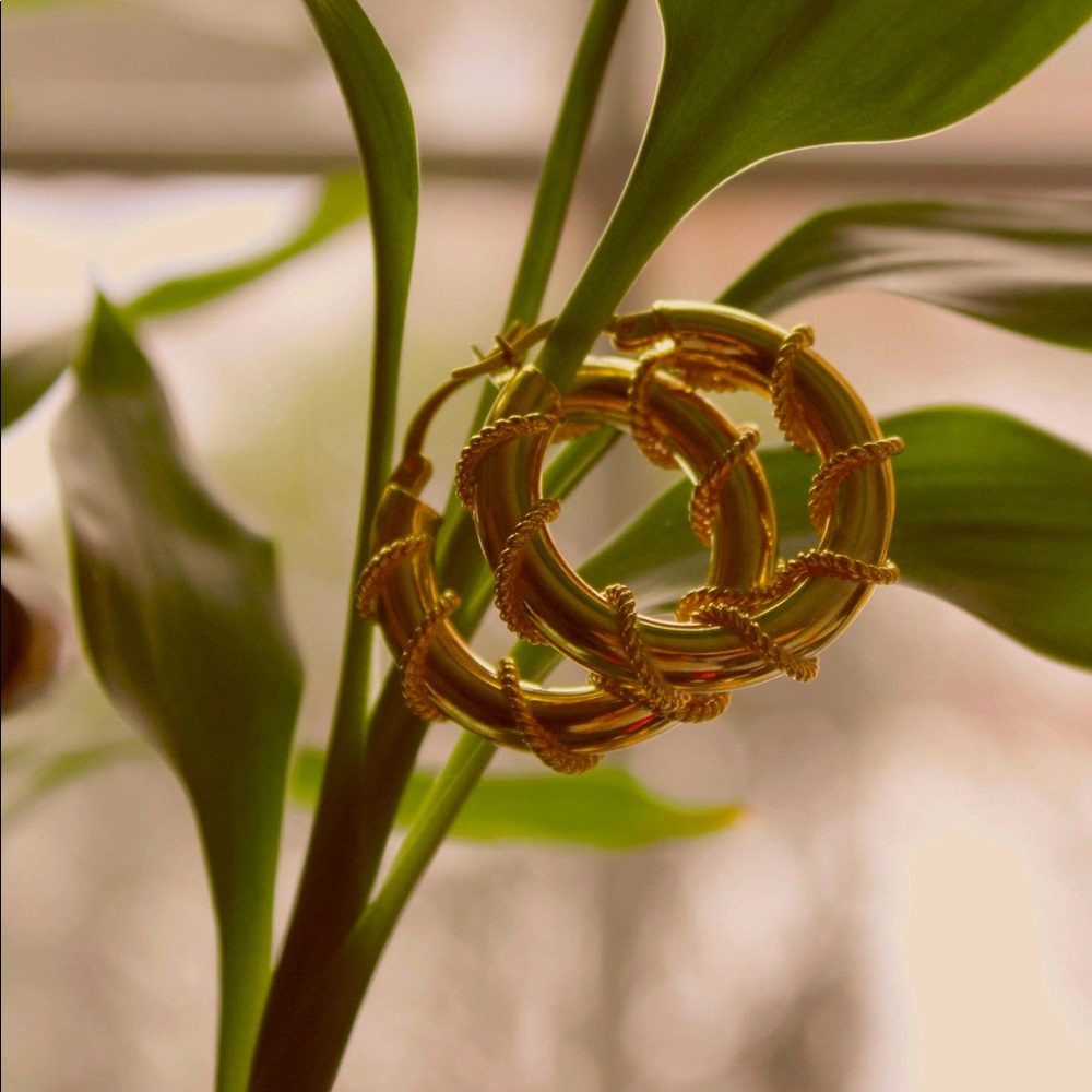 Gold plated Sterling silver Hoops